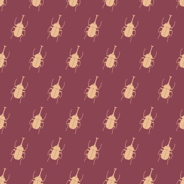 Soyut Düz Retro Sanat Gergedanları Böceksiz Desenler arka plan ve giyim tasarımı için kullanılabilir