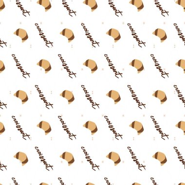 Crescent Cravings Gurme Kruvasan Vektör Deseni arkaplan ve giysi tasarımı için kullanılabilir