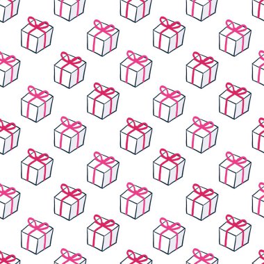 Kutlama Kurdelesi Hazineleri Hediye Vektör Deseni arkaplan ve giyim tasarımı için kullanılabilir