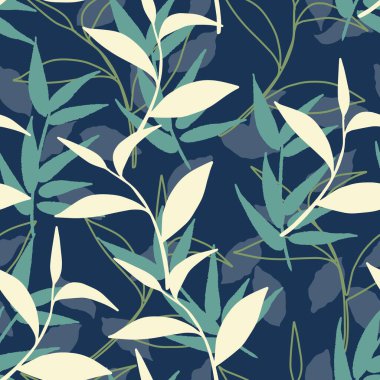 Doğa Yaprakları Harikalar Diyarı Esinti Vektör Deseni arkaplan ve giysi tasarımı için kullanılabilir
