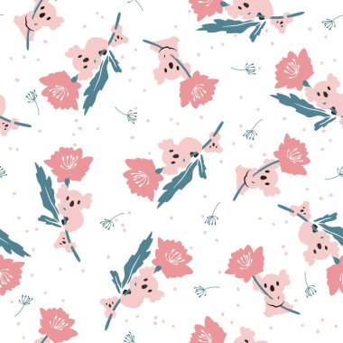 Doğa Şemsiyeleri Koala Rüya Vektörsüz Deseni arkaplan ve giysi tasarımı için kullanılabilir