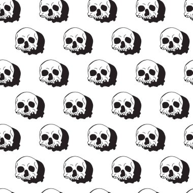Ürkütücü Kafatası Vektör Kusursuz Desen arka plan ve giysi tasarımı için kullanılabilir