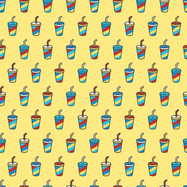 Soda Kaleydoskop İçiniz Takeaway Vektör Deseni arkaplan ve giysi tasarımı için kullanılabilir