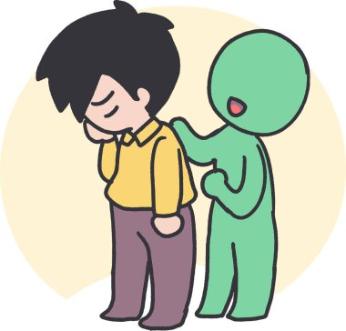 Genç Kalp Vektör Sanatı 'nı Ödünç Vermek. Destek, empati ve dostluk isteyen müşteriler için ideal..