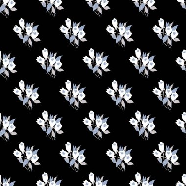 Geceyarısı Soyut Lale Çiçek desenleri Arka plan ve giysi tasarımı için kullanılabilir
