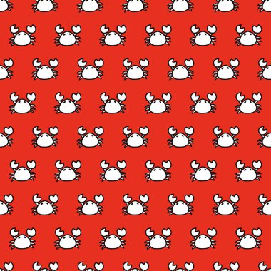 Kırmızı Kabuklu Yengeç Karnavalı Silüet Deseni arka plan ve giysi tasarımı için kullanılabilir