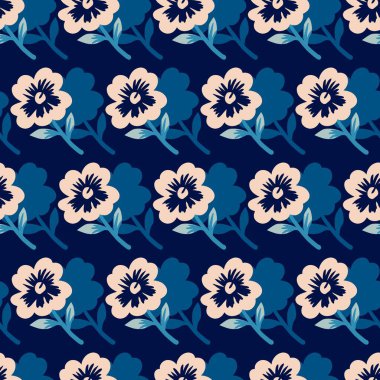 Çiçekli Geceyarısı Dansı Şablonu arka plan ve giysi tasarımı için kullanılabilir