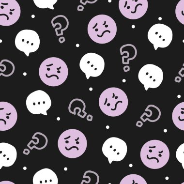 Soyut Karışıklık Duygu Sorgulama Vektör Deseni arkaplan ve giysi tasarımı için kullanılabilir