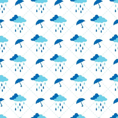 Çiseleyen Lezzetli Yağmurlu Hava Şemsiyesi Şablonu arkaplan ve giysi tasarımı için kullanılabilir