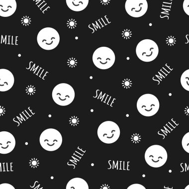 Gülümseyen Yüzler Mutluluk Tasarımı Arkaplan ve giysi tasarımı için kullanılabilir