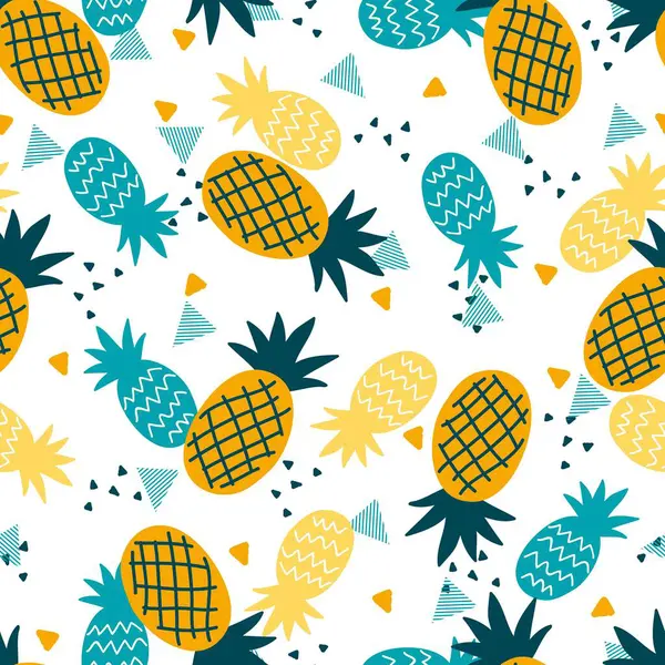 stock vector Pineapple Carnival Festive Fruit Party Pattern. This seamless design is ideal for use in digital and print media, including textiles, wallpapers, and stationery