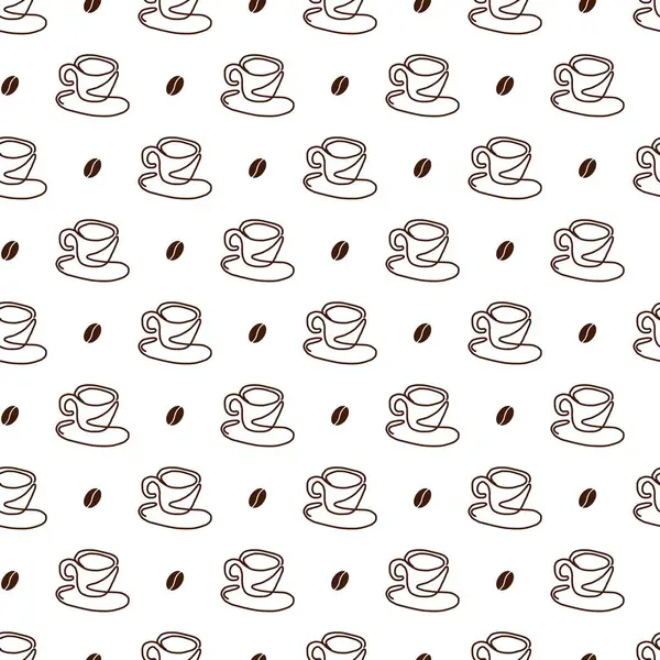 Bir Line Art Coffee Bardakları ve Fasulye Deseni Tasarımı. Kahve temalı tasarımlar, ambalajlar, kafe menüleri, sosyal medya grafikleri için mükemmel. Ve dahası, bu kusursuz desen her projeye biraz sıcaklık ve zarafet katıyor..