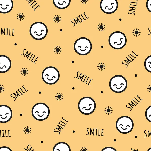 Keyif Mutluluğu Güneş Işığı Gülen Yüzler Şablon Sanatı. Bu pürüzsüz tasarım, tekstil, duvar kâğıtları ve kırtasiye gibi dijital ve yazdırma ortamlarında kullanmak için idealdir..
