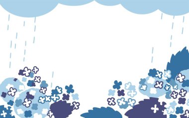 Hydrangea Lezzetli Doğadan İlham Almış Yağmurlu Gün Tasarımı. Dijital duvar kağıtlarına, tebrik kartlarına ya da mevsimlik davetiyelere doğanın güzelliğini katmak için mükemmel..