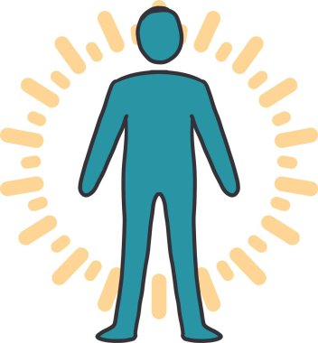 Parlak Patlama Vektör Sanatı ile Önde Gelen Işık Kişisi. Motivasyon içeriğinde, liderlik seminerlerinde ve kurumsal markalaşmada liderlik niteliklerini ve bireysel etkisini vurgulamak için ideal.