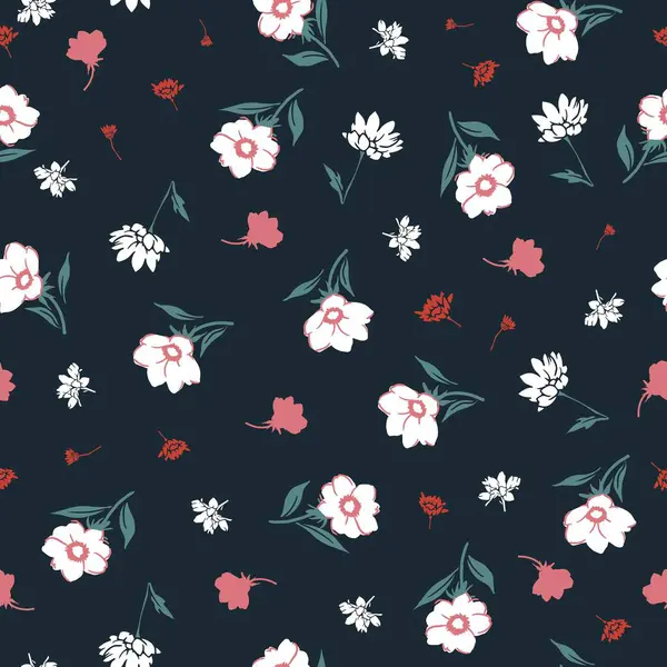 Romantik Hassas Beyaz Çiçekler Kusursuz Sanat. Tasarım hem sofistike hem de minimalist, tekstil, kırtasiye ve ev dekorasyonu projeleri için mükemmel..