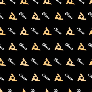 Tasty Yellow Triangles Cheese Slices Seamless. Perfect for culinary-themed projects, kitchen decor, or fabric. Ideal choice for cheese enthusiasts looking to add a touch of gourmet style clipart