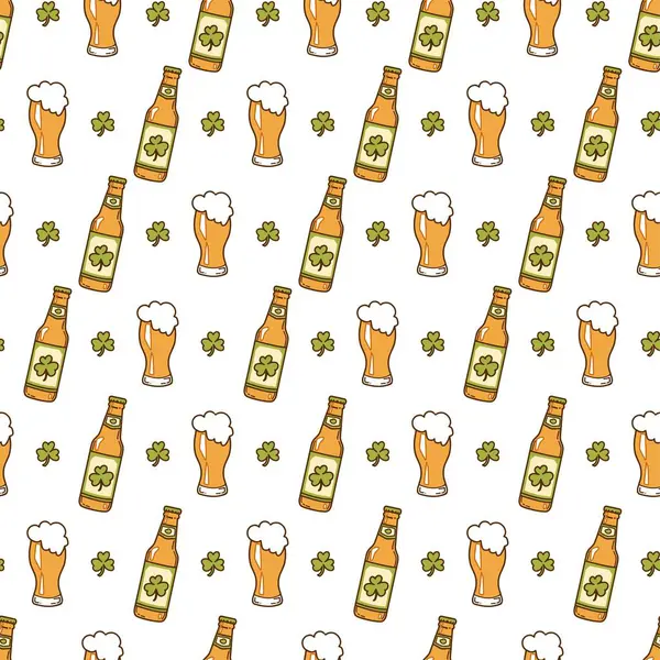 Bira ve Yonca desenli İrlanda Pub 'ı. Tatil temalı dekorasyonlar, dijital tasarımlar, parti davetiyeleri veya hediye paketleri için mükemmel.