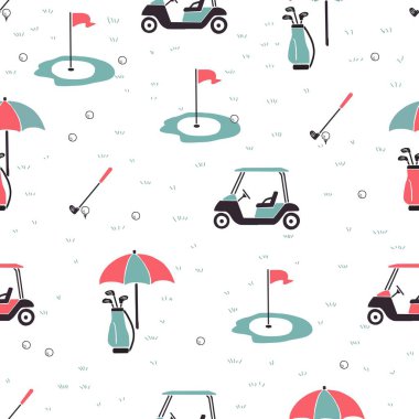 Şık Golf Cenneti Vektör Deseni 'nin kutlanması arka plan ve giysi tasarımı için kullanılabilir