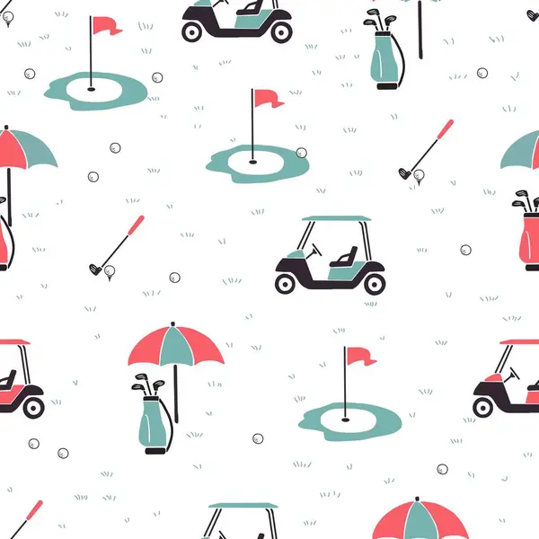 Şık Golf Cenneti Vektör Deseni 'nin kutlanması arka plan ve giysi tasarımı için kullanılabilir