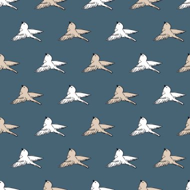 Gri Gök Modeli Arasında Beyaz Serçeler Uçuşu arka plan ve giysi tasarımı için kullanılabilir