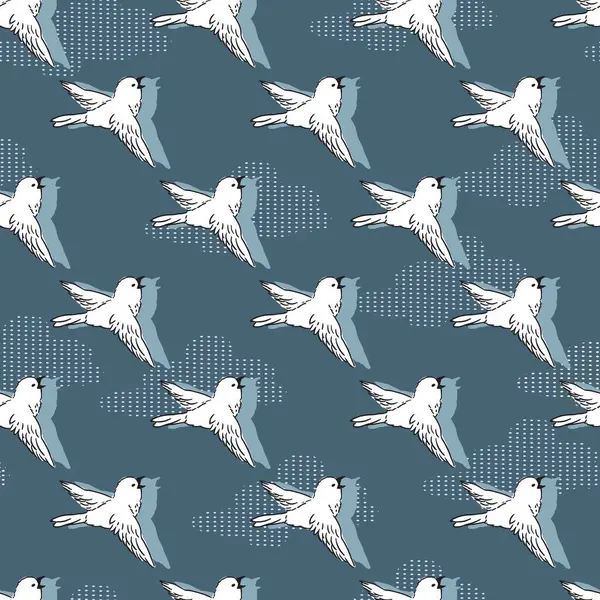 Beyaz Kanatlı Harikalar Gri Gökteki Fısıltılar arka plan ve giysi tasarımı için kullanılabilir