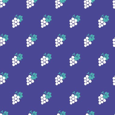 Üzüm Hasadı Mor Renk Vektörü Kusursuz Desen arkaplan ve giyim tasarımı için kullanılabilir