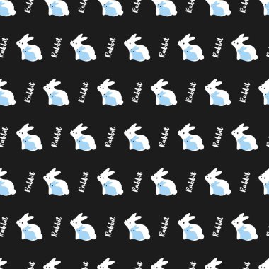 Serene Tavşan Anne ve Çocuk Düşünme Kalıbı arka plan ve giysi tasarımı için kullanılabilir