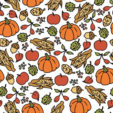 Şükran Günü Sonbahar Botanik Hasat Sezonu. Samimi sonbahar sezonu tasarımı, Şükran Günü için mükemmel kumaş baskıları, mevsimlik ambalajlar, vs. Şenlikli ve doğadan esinlenilmiş bir model..