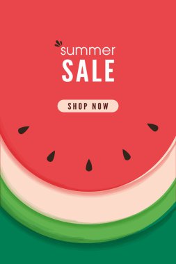 Renkli arka planlarda karpuz çizimleri olan dikey yaz indirimi afişleri. Sezonluk promosyonlar, reklamlar ve sosyal medya için parlak ve eğlenceli şablonlar.