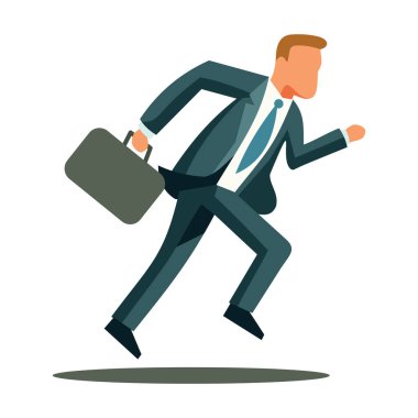 successful male businessman run in flat style, vector illustration