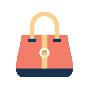 Moda ve modern kadın çantasının minimalist ve gösterişli bir tasarımı var, beyaz arka planda izole edilmiş. Bu vektör çizimi perakende, markalaşma veya markalaşma için mükemmel bir aksesuarı vurgular