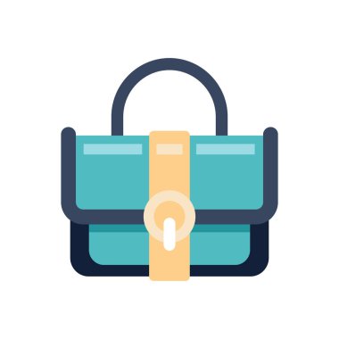 Beyaz arka planda izole edilmiş, temiz ve çağdaş bir tasarımı olan modaya uygun minimalist kadın çantası. Bu vektör illüstrasyonunda moda, perakende ve moda için uygun şık bir aksesuar ve