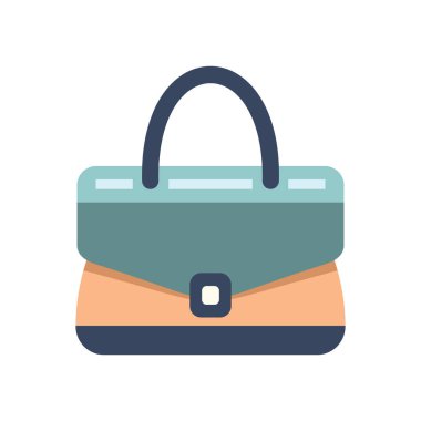 Minimalist ve şık bir kadın çantası, parlak bir tasarımı var, beyaz bir arka planda izole edilmiş. Bu vektör illüstrasyonunda moda markalaşması ve perakende tanıtımı için modaya uygun, zarif bir aksesuar var.