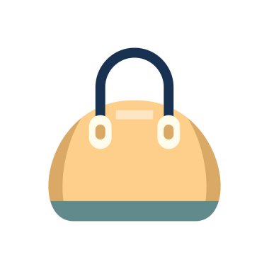 Minimalist ve modaya uygun tasarlanmış beyaz bir arka planda izole edilmiş modern, zarif bir kadın çantası. Bu vektör illüstrasyonu moda, perakende ve markalaşma için mükemmel bir aksesuar yakalar.