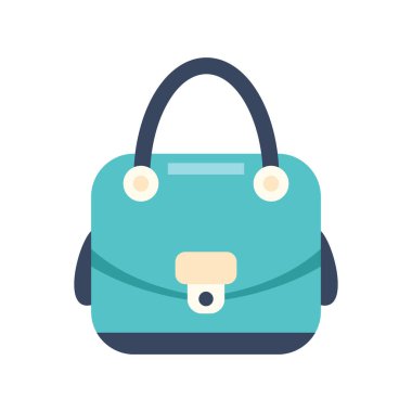 Minimalist, şık bir tasarımı olan, beyaz bir arka planda izole edilmiş modern kadın çantası. Bu vektör resmi, perakende, marka ve dijital moda projeleri için ideal şık bir aksesuarı vurgular