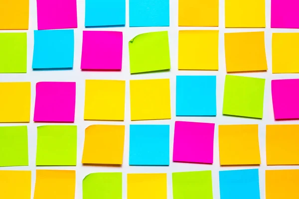 Colorful Blank Sticky Notes White Wall Isolated Background Reminder Business Royalty Free Stock Photos