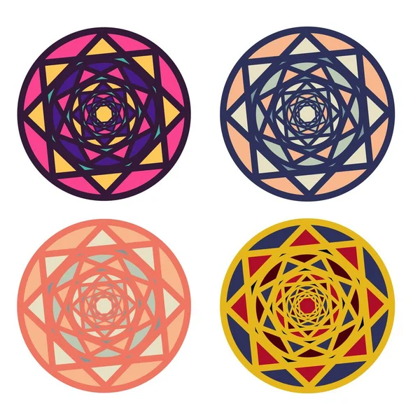 Círculos Geométricos Combinación Colores — Vector de stock