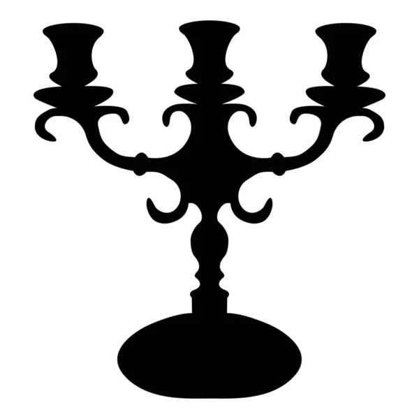 Kerzenständer Klassischen Stil Schwarzer Silhouette Für Die Inneneinrichtung — Stockvektor