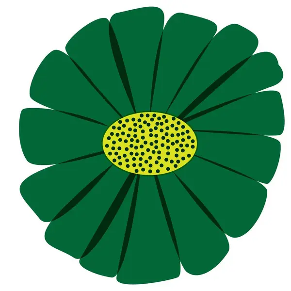 Flate Grønne Blomsterstilelementer Dekorasjon – stockvektor