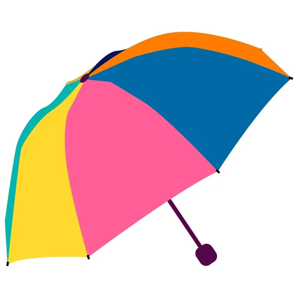 Colorful Open Umbrella Protection Climate Season Isolated Object White Background — Stock Vector