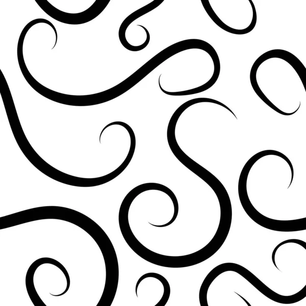 Безшовний Векторний Візерунок Хвиль Чорному Білому — стоковий вектор