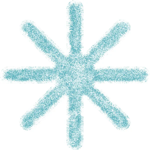 Fiocco Neve Con Texture Neve Crepe Isolate Bianco — Foto Stock