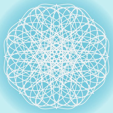 Mavi kış arka planında kar tanesi vektörü soyut dantel şekli