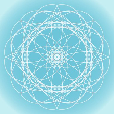 Mavi kış arka planında kar tanesi vektörü basit soyut çiçek şekli