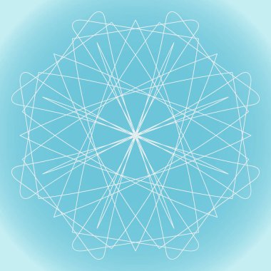 Mavi gradyan üzerinde kar tanesi vektörü soyut geometrik şekli