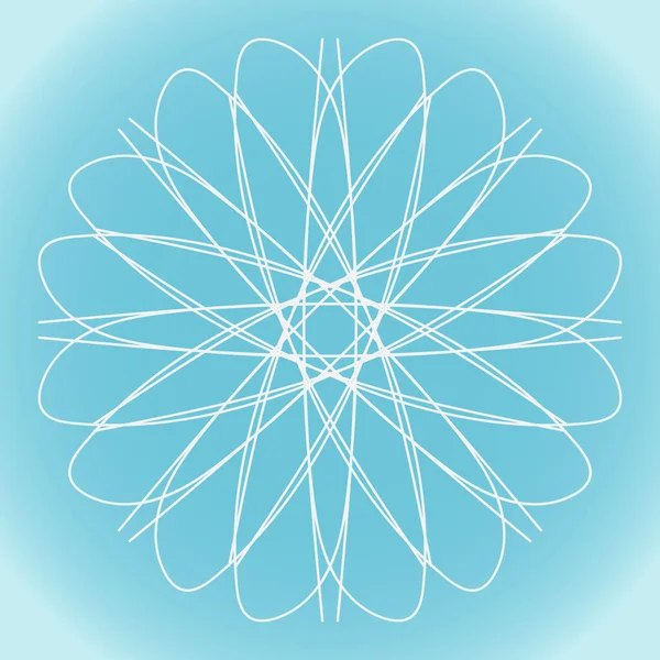 Flocon Neige Forme Arrondie Ornée Structure Sur Fond Dégradé Bleu — Image vectorielle