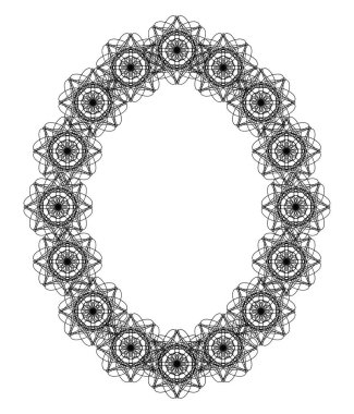 Çevrede dantelli oval vintage çerçeve