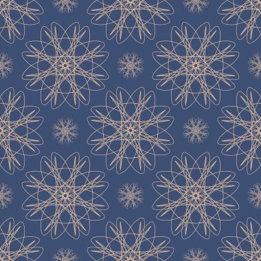 Mavi arkaplanda soyut dantel çiçeklerin dikdörtgen biçimi