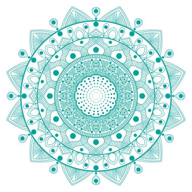 Mandala vektörü basit dantel soyut çiçek yuvarlak